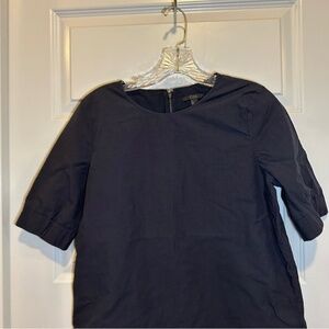 COS Navy Blue Scoop Neck Short Sleeve Blouse US 6